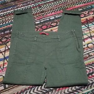 Midrise army green jeans